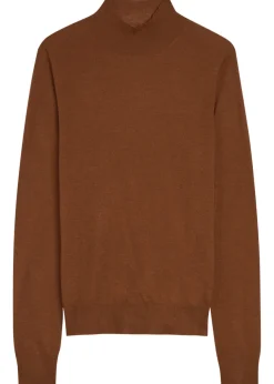 Mock-neck cashmere top