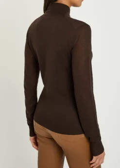 Mock-neck cashmere top