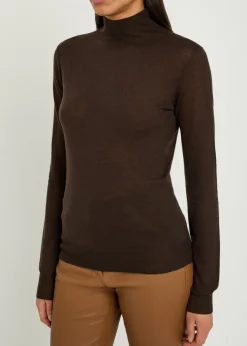 Mock-neck cashmere top