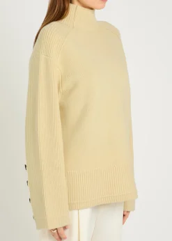 Mock-neck merino wool and cashmere-blend jumper