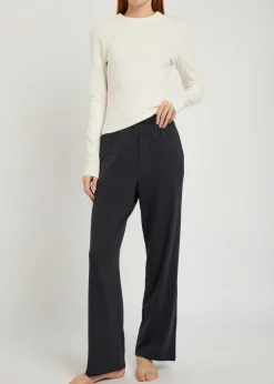Modal-blend wide-leg trousers
