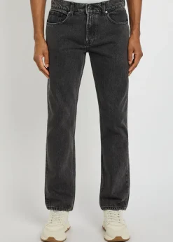 Modern straight-leg denim jeans