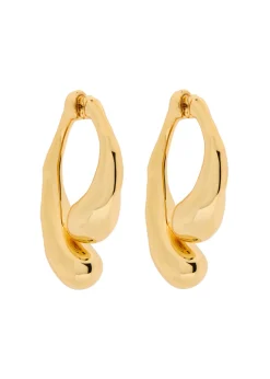 Molten front-back 14kt gold-plated drop earrings