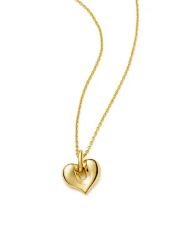 Molten heart gold-plated necklace