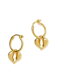 Molten heart 18k gold vermeil hoop earrings