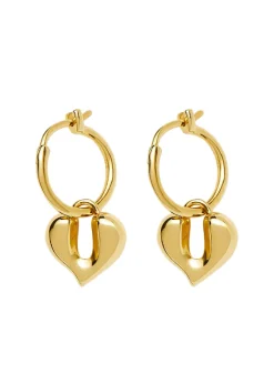 Molten heart 18k gold vermeil hoop earrings