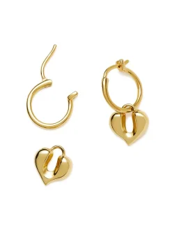 Molten heart 18k gold vermeil hoop earrings