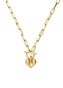 Molten heart T-bar 18k gold vermeil necklace