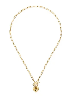 Molten heart T-bar 18k gold vermeil necklace
