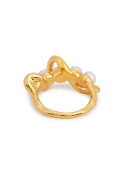 Molten pearl and 18kt gold-plated ring