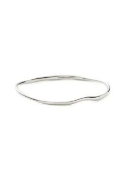 Molten Ripple Bangle rhodium-plated bangle