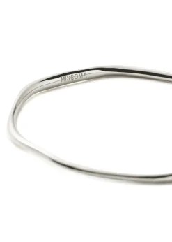 Molten Ripple Bangle rhodium-plated bangle