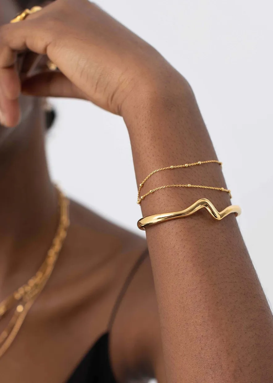 Molten Wave 18kt gold-plated bracelet