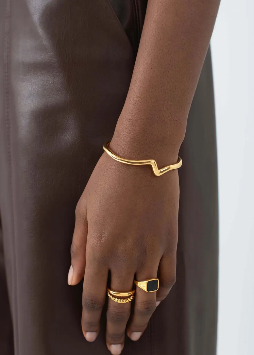 Molten Wave 18kt gold-plated bracelet