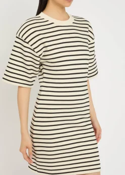 Mona striped cotton-blend mini dress