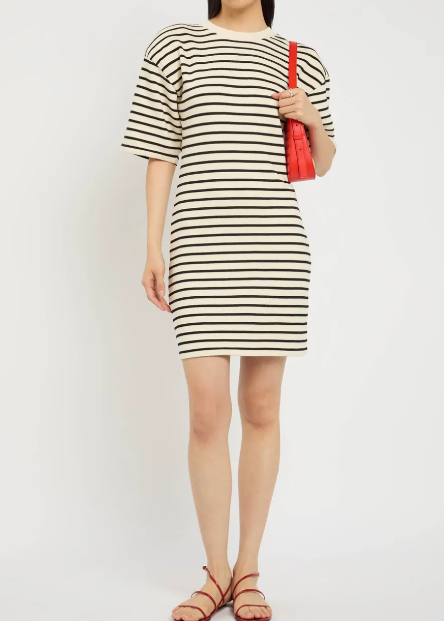 Mona striped cotton-blend mini dress