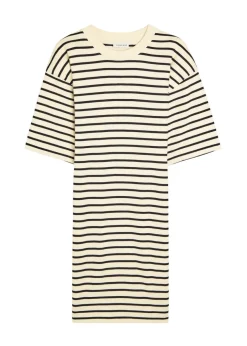 Mona striped cotton-blend mini dress