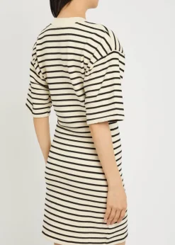 Mona striped cotton-blend mini dress