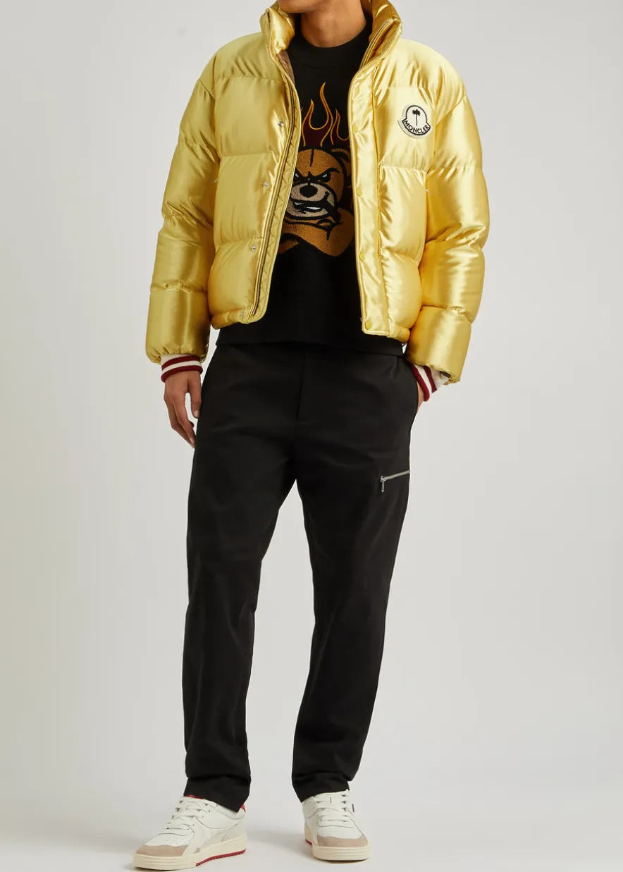 8 Moncler Palm Angels Keon quilted satin jacket