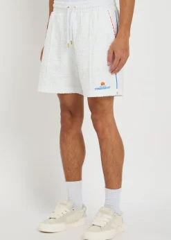 Monogram-jacquard towelling cotton-blend shorts