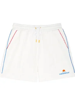 Monogram-jacquard towelling cotton-blend shorts