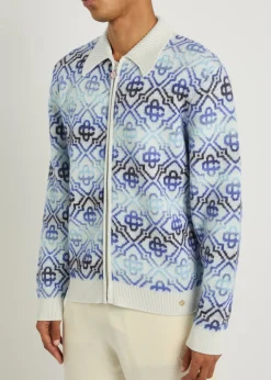 Monogram wool-blend cardigan