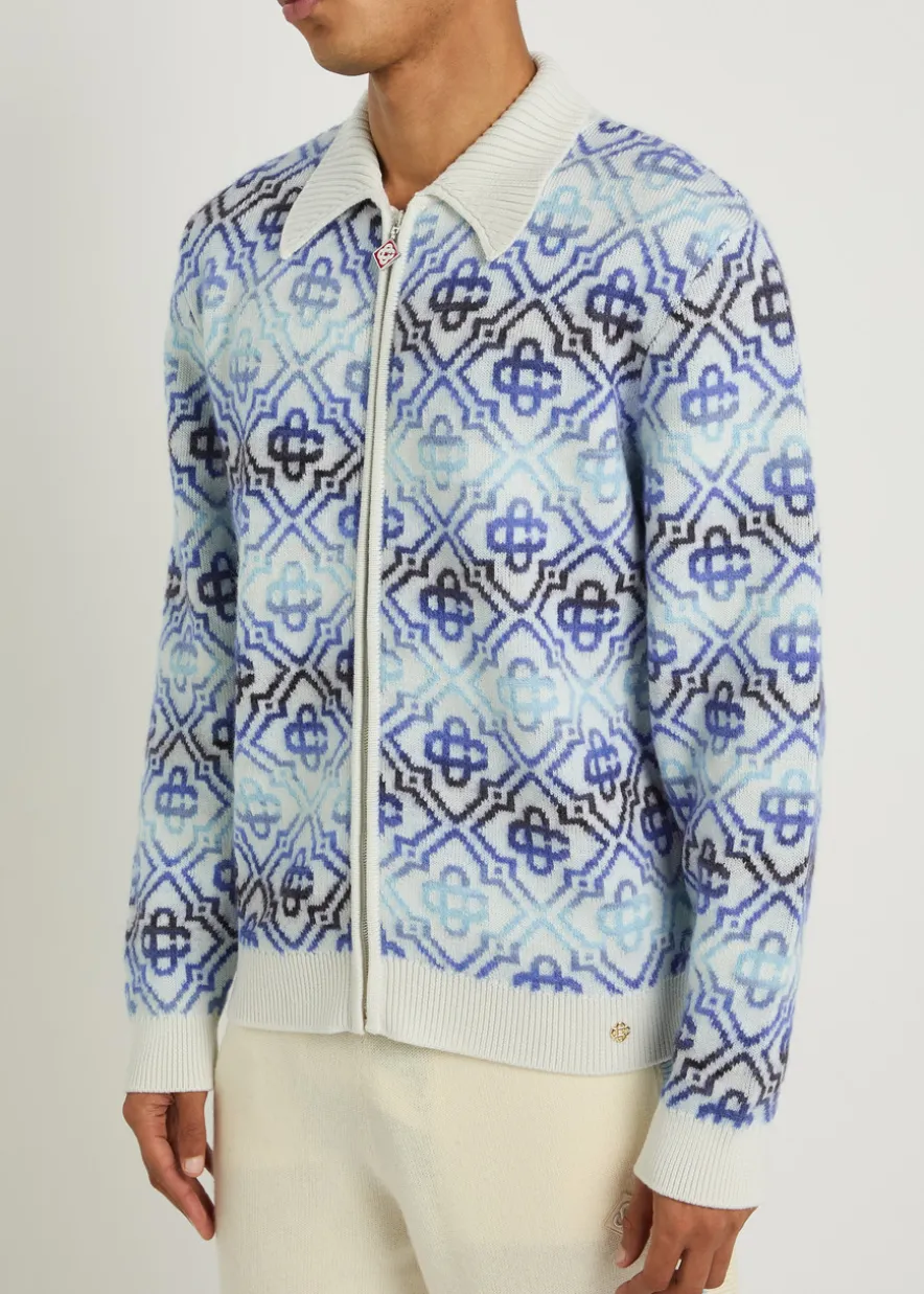 Monogram wool-blend cardigan