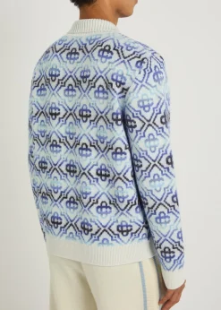 Monogram wool-blend cardigan