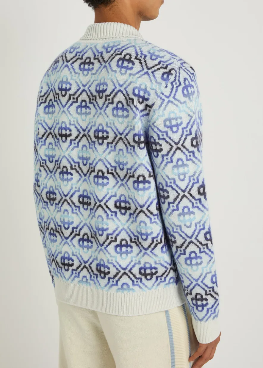 Monogram wool-blend cardigan