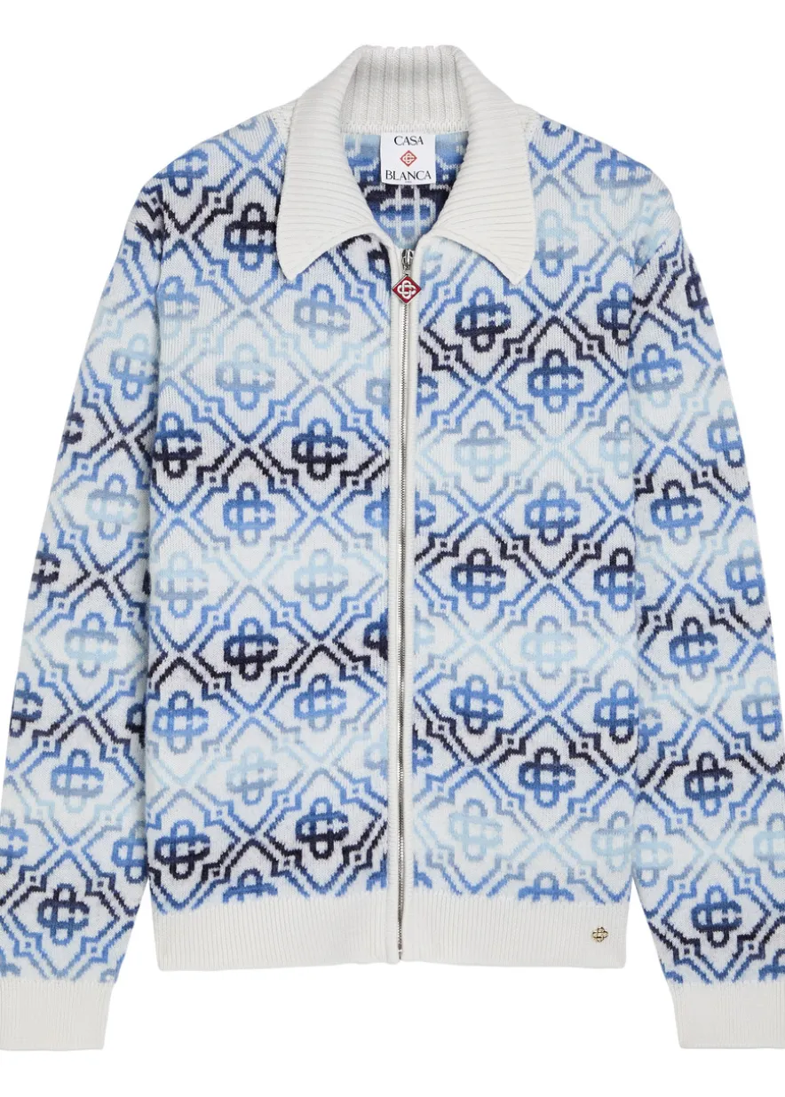 Monogram wool-blend cardigan
