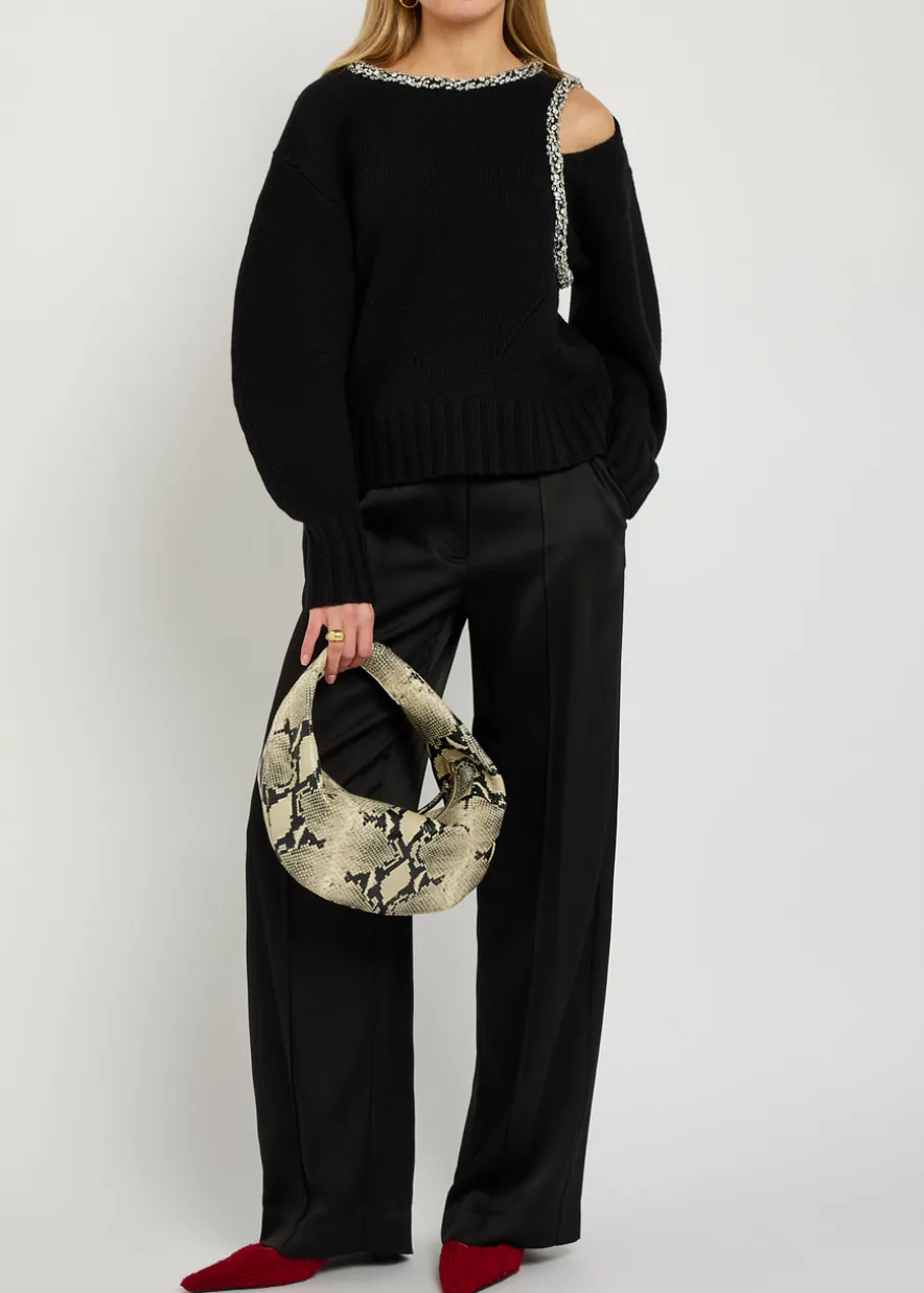 Monroe crystal-embellished wool-blend jumper