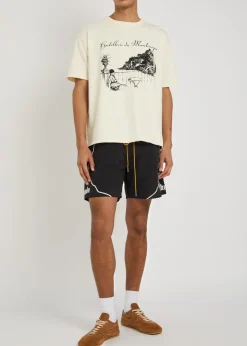 Moonlight embroidered shell shorts