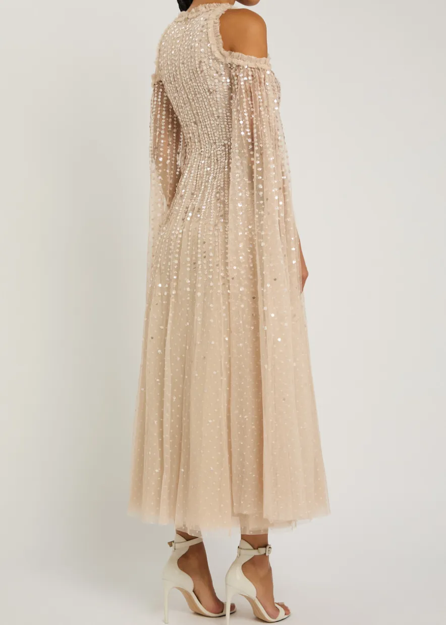 Moonlight sequin-embellished tulle gown