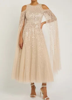 Moonlight sequin-embellished tulle gown