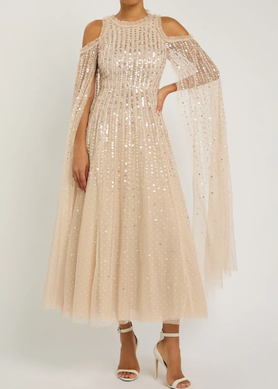 Moonlight sequin-embellished tulle gown