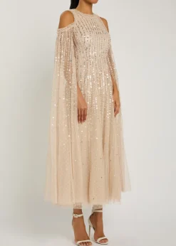 Moonlight sequin-embellished tulle gown