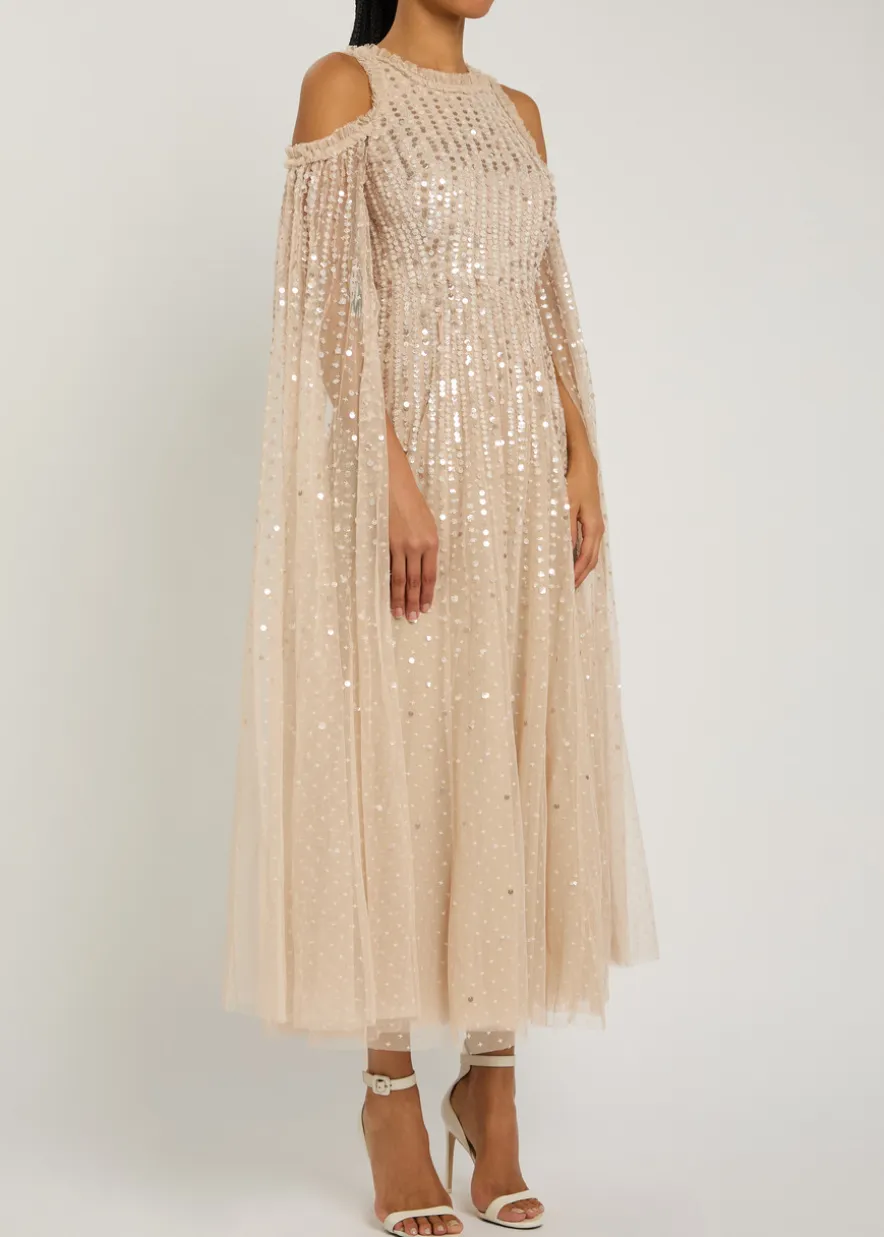 Moonlight sequin-embellished tulle gown