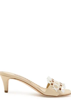 Moremu 50 embroidered leather mules