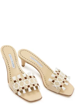 Moremu 50 embroidered leather mules