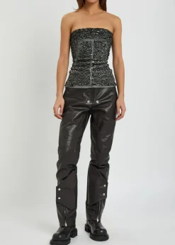 Motopants panelled leather trousers