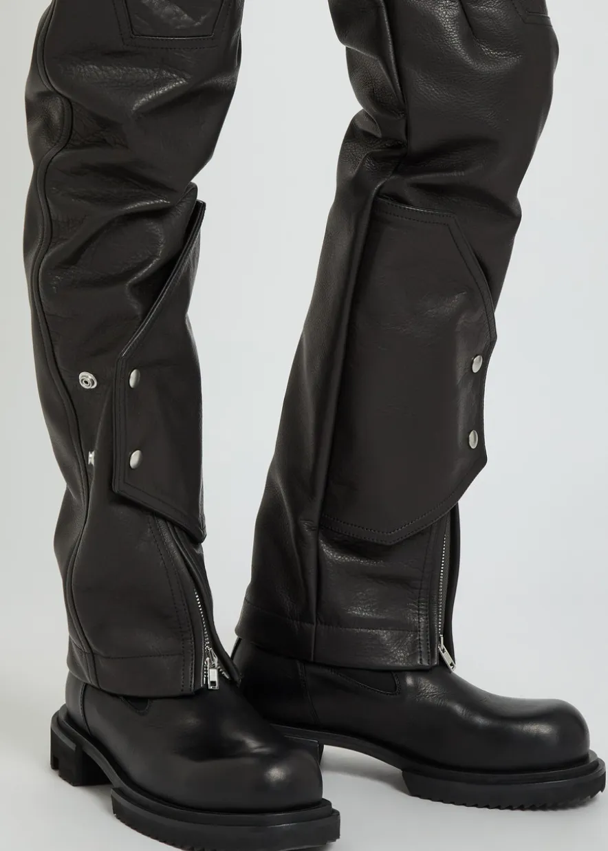 Motopants panelled leather trousers