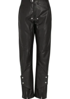 Motopants panelled leather trousers