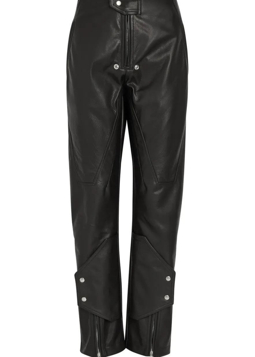 Motopants panelled leather trousers
