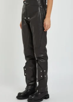 Motopants panelled leather trousers