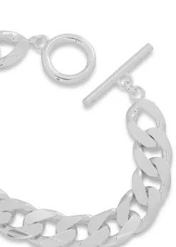 Moto sterling silver chain bracelet