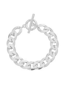 Moto sterling silver chain bracelet