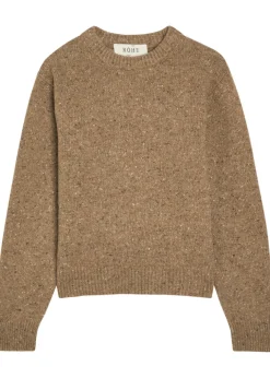 Mouliné-knit wool-blend jumper