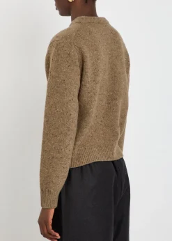 Mouliné-knit wool-blend jumper