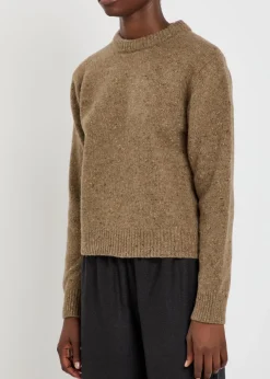 Mouliné-knit wool-blend jumper