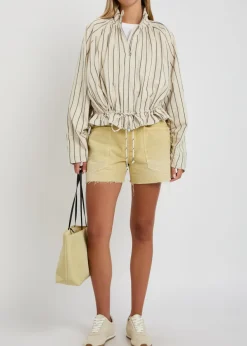 Moxie drawstring denim shorts